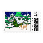 deer merry christmas stamps