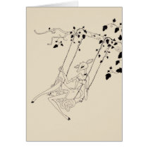 Deer on a swing cards