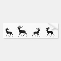 Deer pattern in Black and White Bumper Sticker