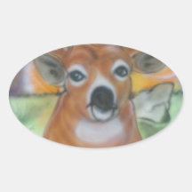 Deer products oval sticker