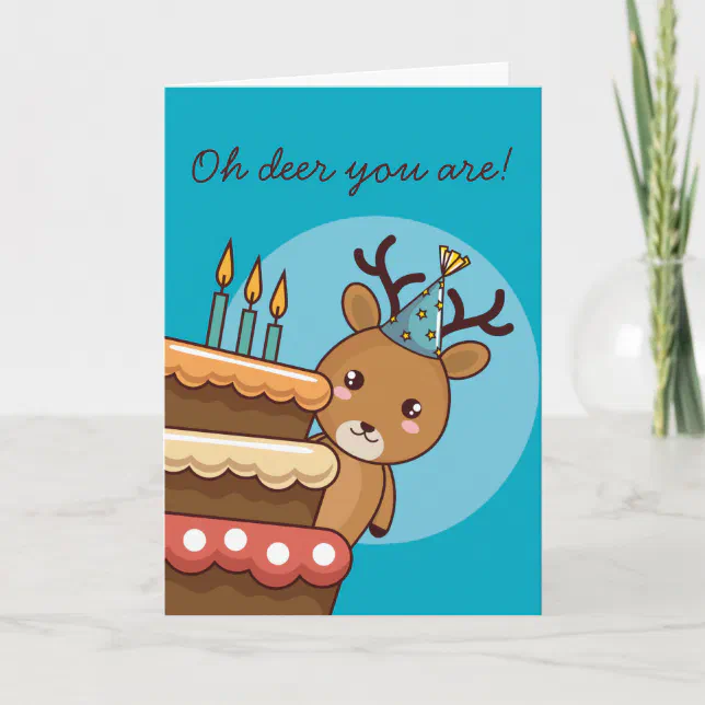 Deer Pun Happy Birthday Card Zazzle