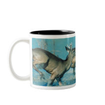 Deer running in water mugs