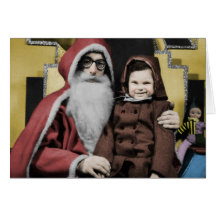 Deer Santa (coloured) Card