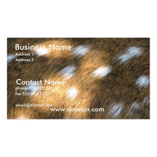 Deer Skin Print Business Card (front side)