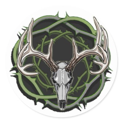 Photo Stickers on Deer Skull Tribal Tattoo Stickers By Wildhairillustrator