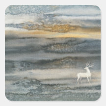 Deer Square Stickers