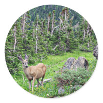 Deer Round Sticker