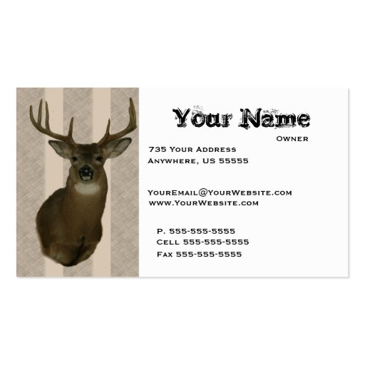 Deer Taxidermy Business Cards (front side)