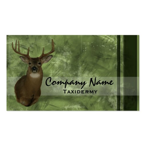 Deer Taxidermy Business Cards ~ Green (back side)