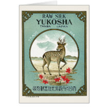 Deer Vintage Japanese Silk Label Cards