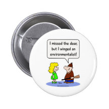 deer winged environmentalist button