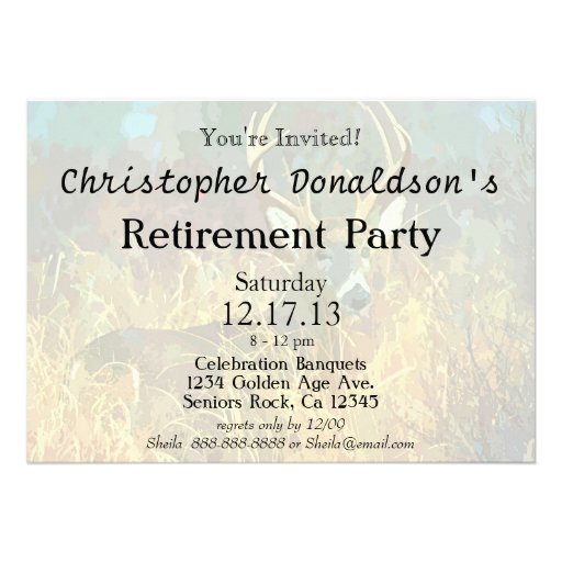 Deer with big Antlers Art Retirement invitation