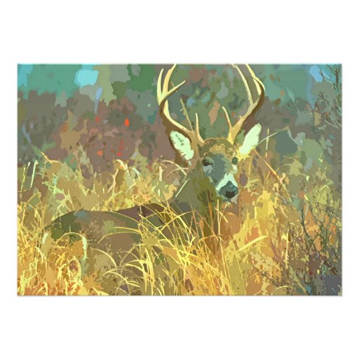 Deer with big Antlers Art Retirement invitation