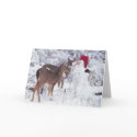 Deer with Snowman Card by JOLEANWHEELER Deer with Snowman Card
