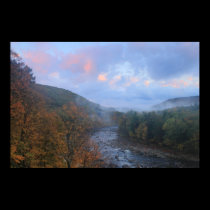 Deerfield River Shelburne Falls Autumn Sunset posters