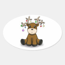 Deers Oval Sticker