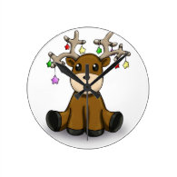 Deers Round Wall Clock