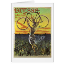 Déesse Vintage Bicycle Poster Greeting Cards