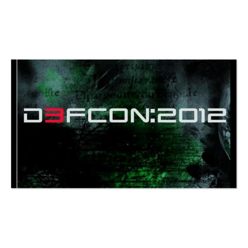 Defcon 2012, A FEATURE SCI-FI THRILLER Business Card Templates (back side)