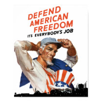 Defend American Freedom -- Uncle Sam WWII Poster