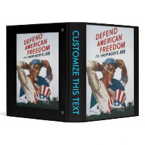 Defend American Freedom Vintage War Poster Binders