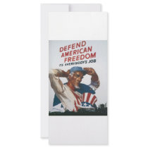 Defend American Freedom Vintage War Poster Full Color Rack Card