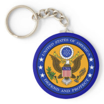Defend And Protect 3 Keychain