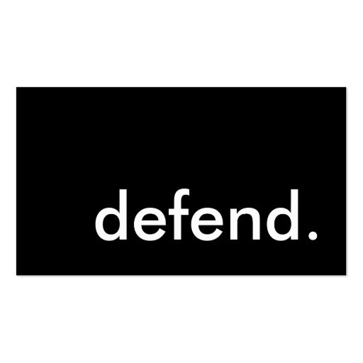 defend. business card (front side)