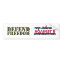 Defend Freedom, GOP vs 8 bumper stickers by RepublicansAgainst8 Defend Freedom, GOP vs 8 bumper stickers