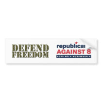 Defend Freedom, GOP vs 8 bumper stickers