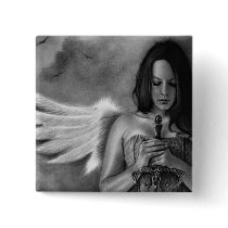 Defender Angel  Girl Sword Pinback Buttons