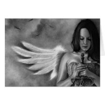 Defender Angel  Girl Sword Greeting Card