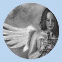 Defender Angel  Girl Sword stickers