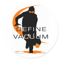Define vacuum Orange Fielder Softball Round Stickers