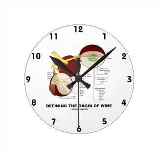Defining The Origin Of Wine (Wine Grape Berry) Wall Clocks
