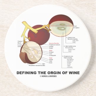 Defining The Origin Of Wine (Wine Grape Berry) Beverage Coasters