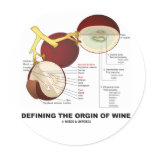 Defining The Origin Of Wine (Wine Grape Berry) Round Sticker