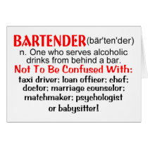Definition of a Bartender Greeting Cards