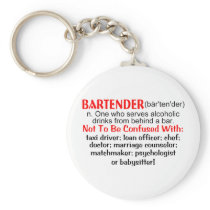 Definition of a Bartender Key Chains