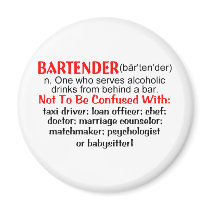 Definition of a Bartender Fridge Magnet