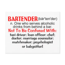 Definition of a Bartender Post Card