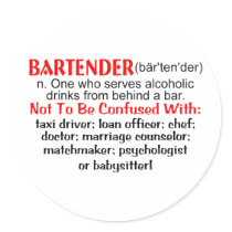 Definition of a Bartender Stickers