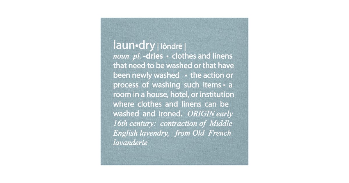 Definition of Laundry Crisp Blue & White Canvas Print Zazzle