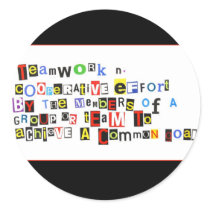 Definition of Teamwork Round Sticker