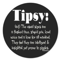 Definition Tipsy BW Round Stickers