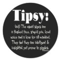 Definition Tipsy BW stickers
