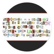 Definiton of Confidence Round Stickers