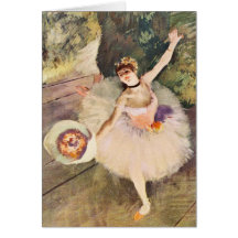 Degas Ballerina with Bouquet of Flowers Greeting Card