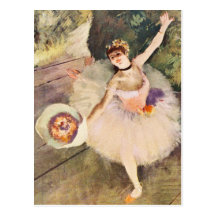 Degas Ballerina with Bouquet of Flowers Post Cards
