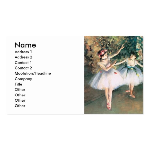 Degas Two Dancers Business Card Template (front side)